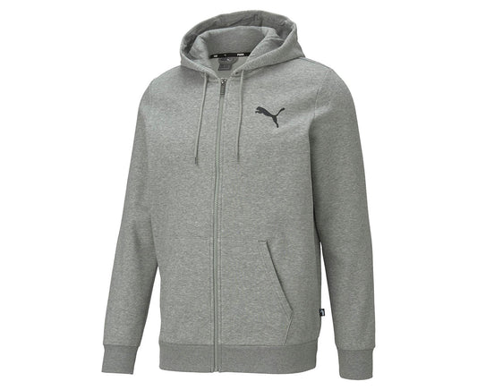 Men'S Essentials Small Logo Full-Zip Fleece Hoodie - Medium Grey Heather