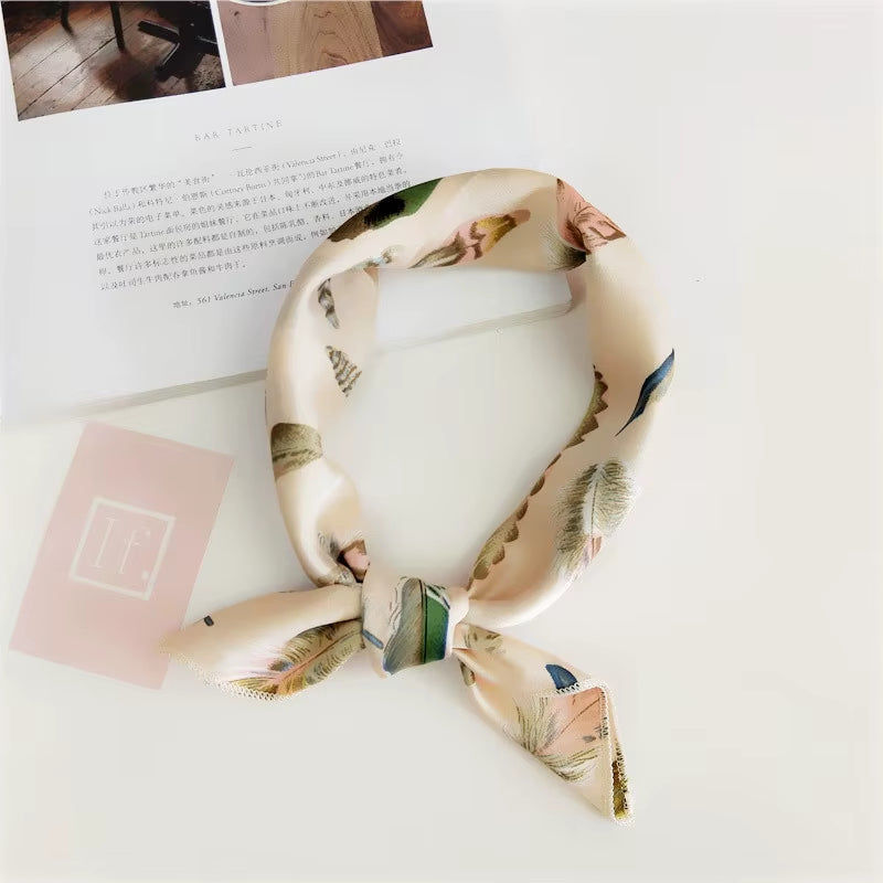 Hair Scarf Tie Animal Print Luxury Satin Small/Square/Silk/Neck/Ring/Scarf Winter Head Scarf for Wome Neckerchief Fashion 2020