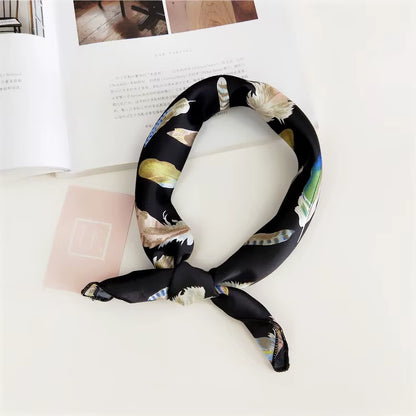 Hair Scarf Tie Animal Print Luxury Satin Small/Square/Silk/Neck/Ring/Scarf Winter Head Scarf for Wome Neckerchief Fashion 2020