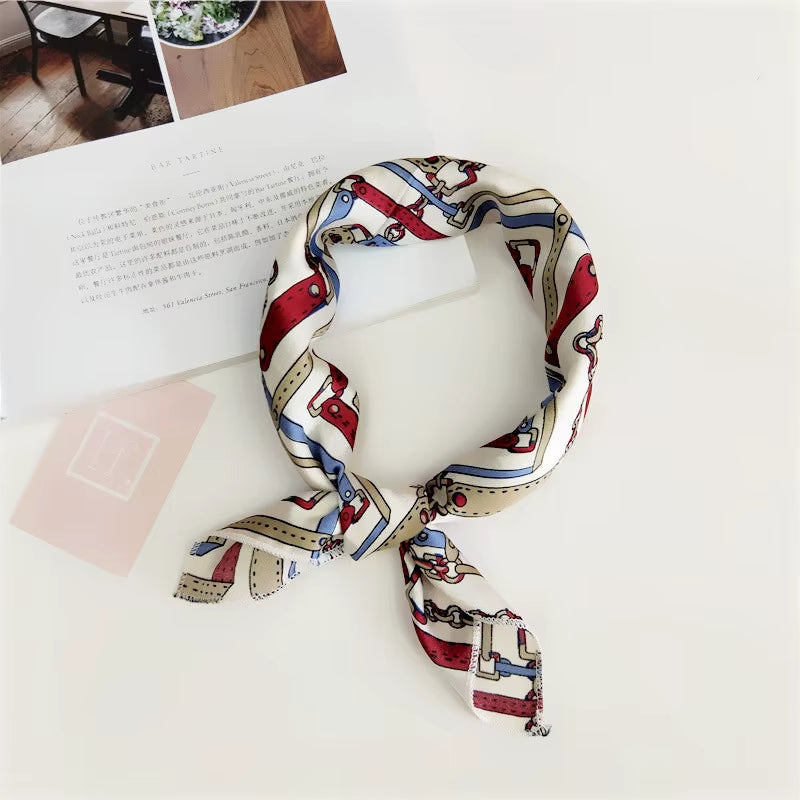 Hair Scarf Tie Animal Print Luxury Satin Small/Square/Silk/Neck/Ring/Scarf Winter Head Scarf for Wome Neckerchief Fashion 2020