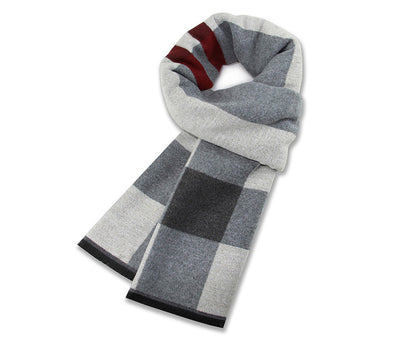 Plaid Fringe Scarf Soft Long Cotton Scarf for Men