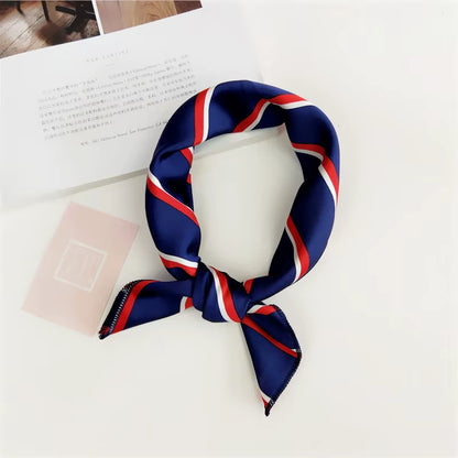 Hair Scarf Tie Animal Print Luxury Satin Small/Square/Silk/Neck/Ring/Scarf Winter Head Scarf for Wome Neckerchief Fashion 2020