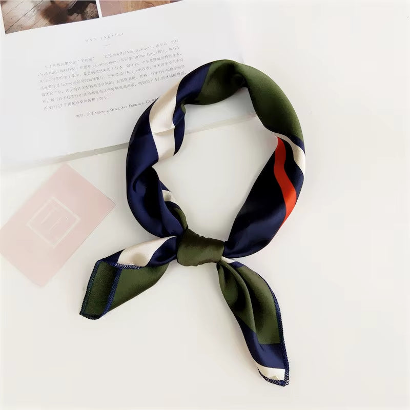 Hair Scarf Tie Animal Print Luxury Satin Small/Square/Silk/Neck/Ring/Scarf Winter Head Scarf for Wome Neckerchief Fashion 2020