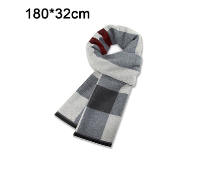 Plaid Fringe Scarf Soft Long Cotton Scarf for Men