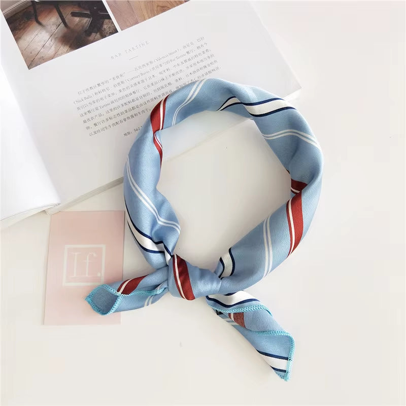 Hair Scarf Tie Animal Print Luxury Satin Small/Square/Silk/Neck/Ring/Scarf Winter Head Scarf for Wome Neckerchief Fashion 2020