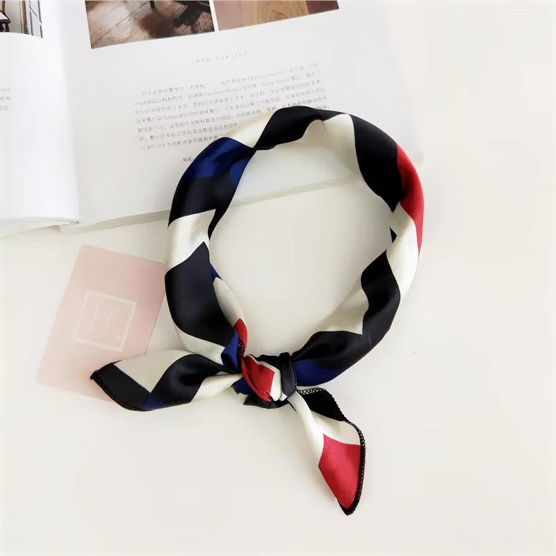 Hair Scarf Tie Animal Print Luxury Satin Small/Square/Silk/Neck/Ring/Scarf Winter Head Scarf for Wome Neckerchief Fashion 2020