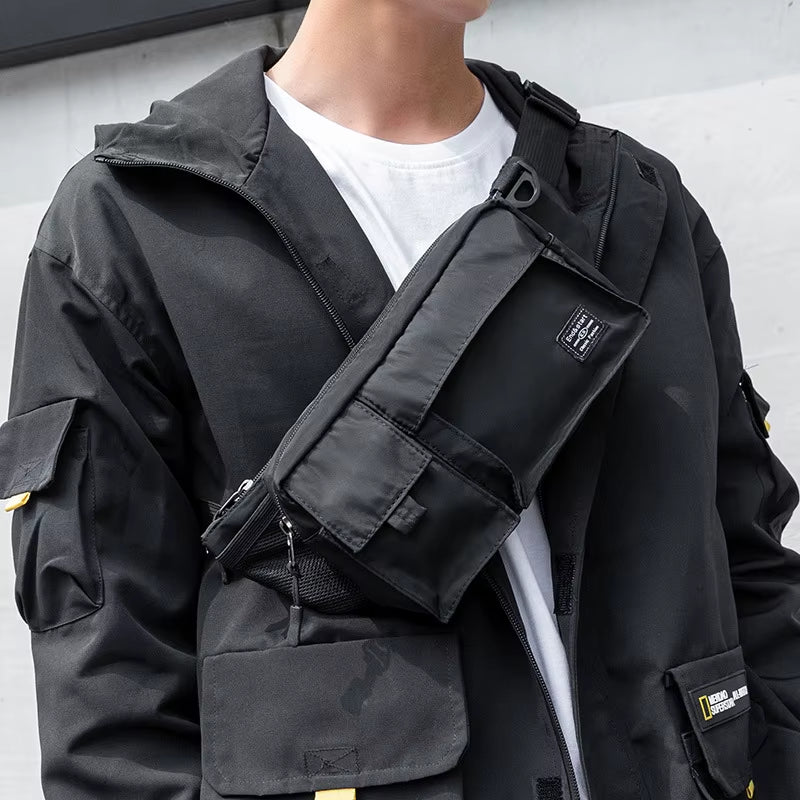 Men'S Chest Bag Essentials Small Satchel Man'S Waist Shoulder Designer Pack Male Motorcycle Side Canvas Belt Bags 2024 New Style