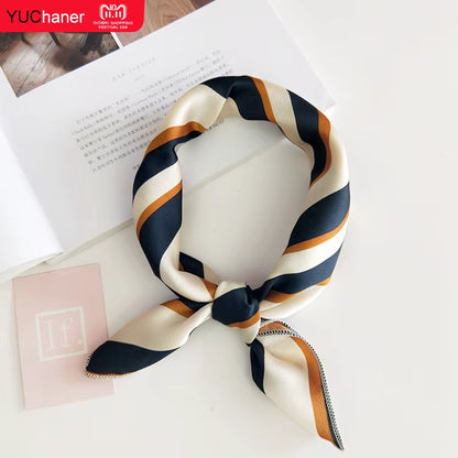 Hair Scarf Tie Animal Print Luxury Satin Small/Square/Silk/Neck/Ring/Scarf Winter Head Scarf for Wome Neckerchief Fashion 2020