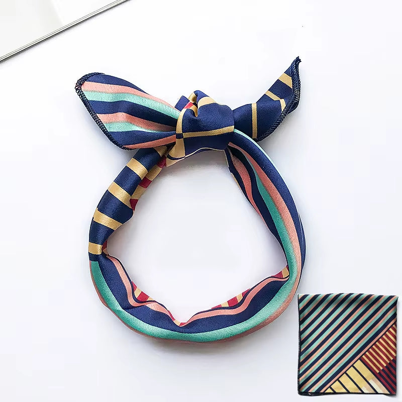 Hair Scarf Tie Animal Print Luxury Satin Small/Square/Silk/Neck/Ring/Scarf Winter Head Scarf for Wome Neckerchief Fashion 2020