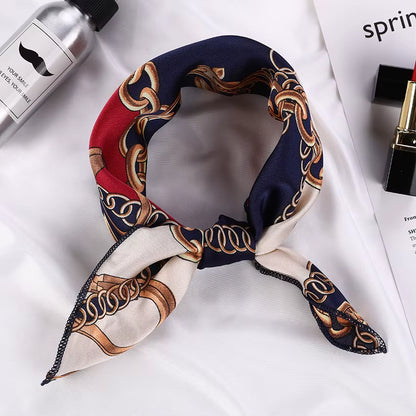 Hair Scarf Tie Animal Print Luxury Satin Small/Square/Silk/Neck/Ring/Scarf Winter Head Scarf for Wome Neckerchief Fashion 2020