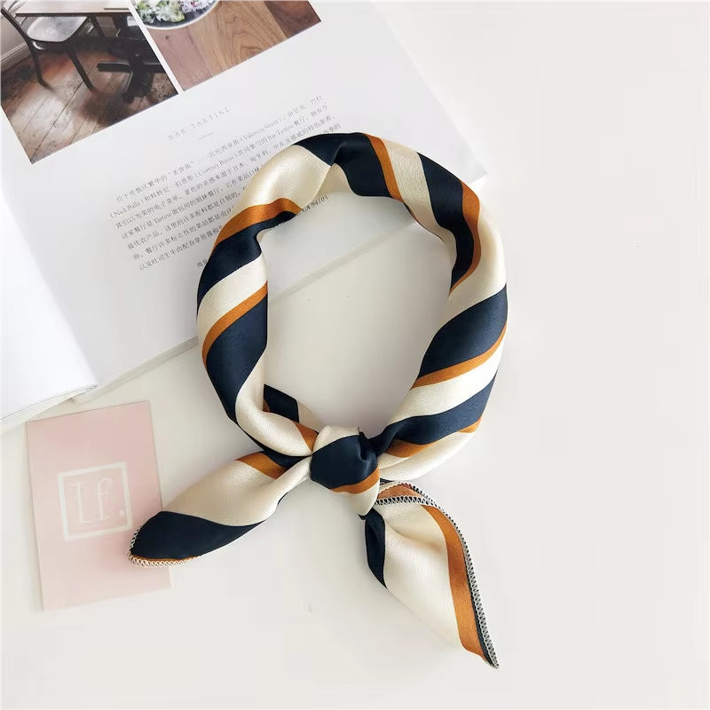 Hair Scarf Tie Animal Print Luxury Satin Small/Square/Silk/Neck/Ring/Scarf Winter Head Scarf for Wome Neckerchief Fashion 2020