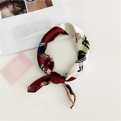 Hair Scarf Tie Animal Print Luxury Satin Small/Square/Silk/Neck/Ring/Scarf Winter Head Scarf for Wome Neckerchief Fashion 2020